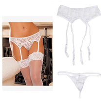 Load image into Gallery viewer, Rose Pattern Fashion Lace  Ladies  Womens Top Thigh-Highs Stockings  within Temptation Suspender Garter Belt Transparent  Socks