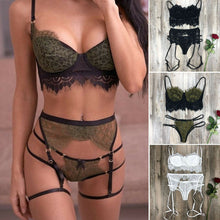 Load image into Gallery viewer, Women Sexy Lingerie Lace Babydoll Open Bra Set G-String Underwear Nightwear Bra &amp; Brief Sets