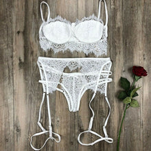Load image into Gallery viewer, Women Sexy Lingerie Lace Babydoll Open Bra Set G-String Underwear Nightwear Bra &amp; Brief Sets